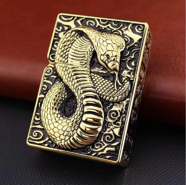 

Zorro original kerosene lighter relief snake high quality men's gift package