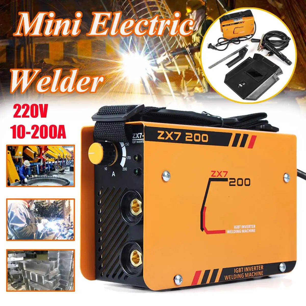 

220V 10-200A Mini Electric Welding Machine ZX7-200MINI Arc Welder 2.5-3.2mm for Soldering and Electric Working Adjustable
