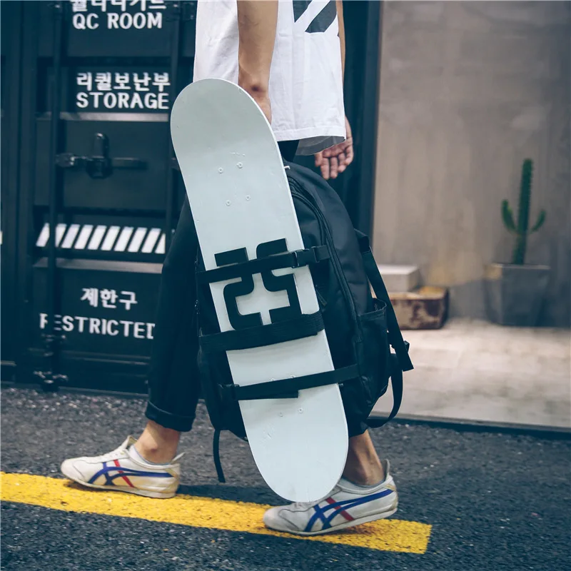 

Zebella Fashion Black Skateboard Backpack Couple Lover Travel Backpacks Hiphop Students Unique School Laptop Backpack Mochilas