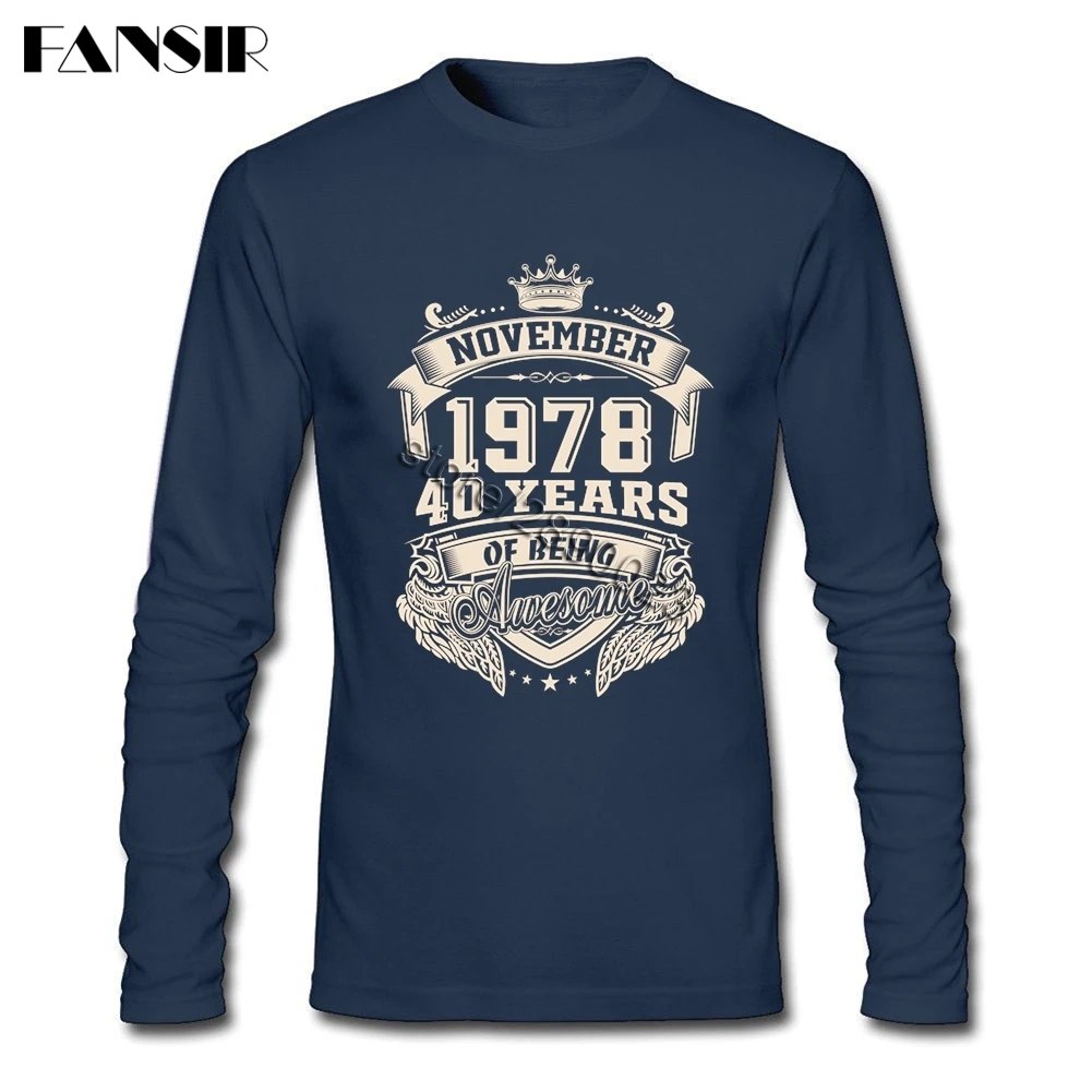 Родившиеся в ноябре 1978 40 лет удивительные футболка Для мужчин Повседневное Camisa