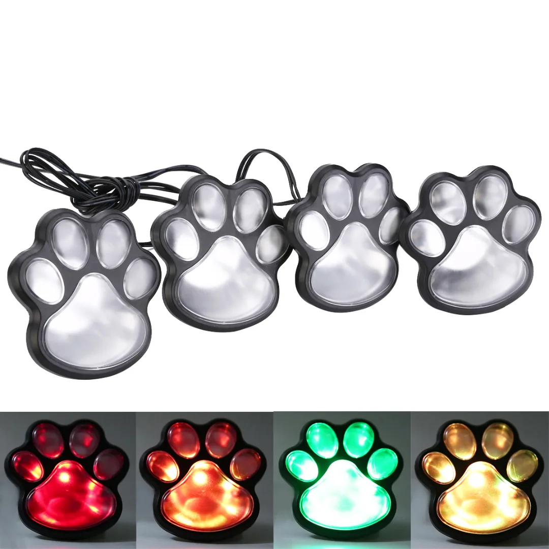 

4LED Solar Lights Cat Animal Paw Shape Garden Lantern LED Lamps Path Walkway Lawn Decor Tools Mayitr