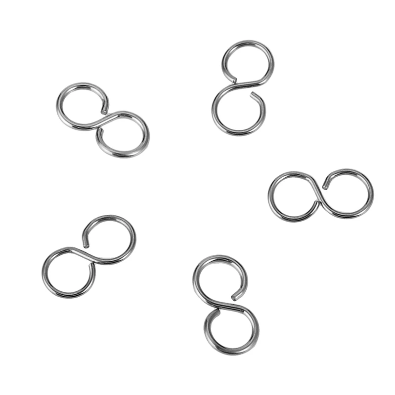 

LASPERAL 50Pcs Stainless Steel Hook Clasps S Shape Jump Rings DIY Jewelry Findings Components 10x5mm Jewelry Making Supplies