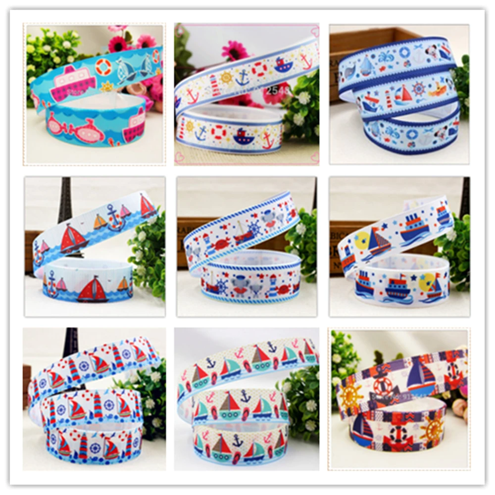 YJHSMY 147626 22 мм 10 ярдов мультфильм серии океана напечатанные grosgrain ленты Аксессуары