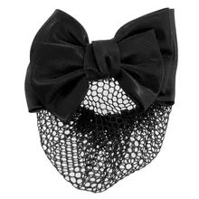 Практичный женский черный бант Декор металлическая заколка для волос сетка для волос снуд заколка