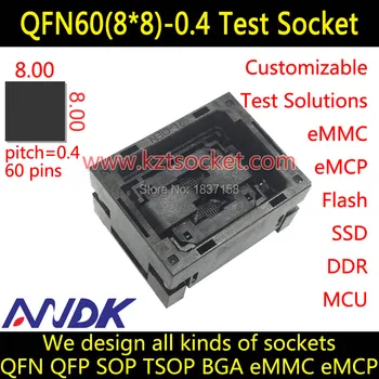 

QFN60(8x8)-0.4 Socket QFN60 Socket MLF60 Socket MLP60 Socket,Open top,NP506-060-027-SC-G