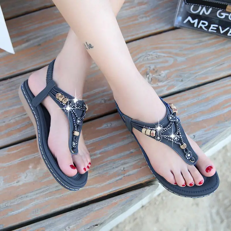 

Shoes woman 2019 new hot sale fashion rhinestone summer sandals women clip toe women sandals comfortable beach ladies shoes