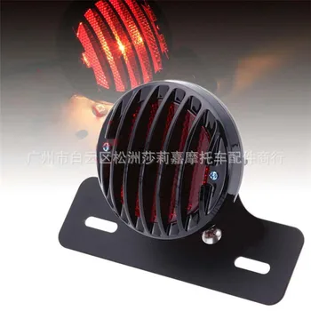 

top quality black chopper parts moto tail light for suzuki yamaha harley LED cruise license plate bracket motorcycle brake light