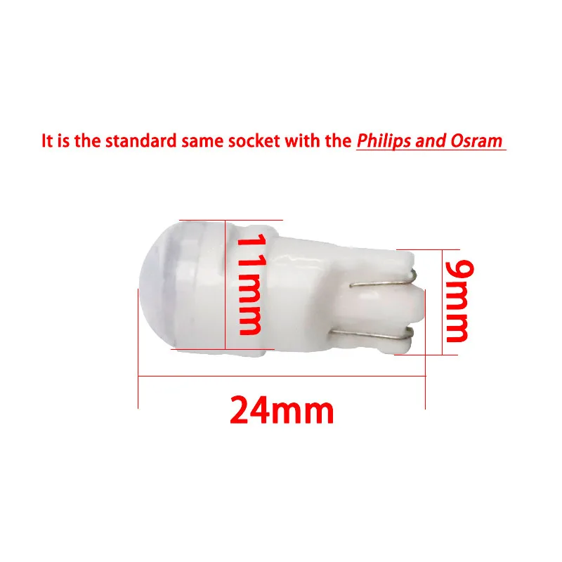 T10 陶瓷 3灯2835 TTCT圆头透明 6