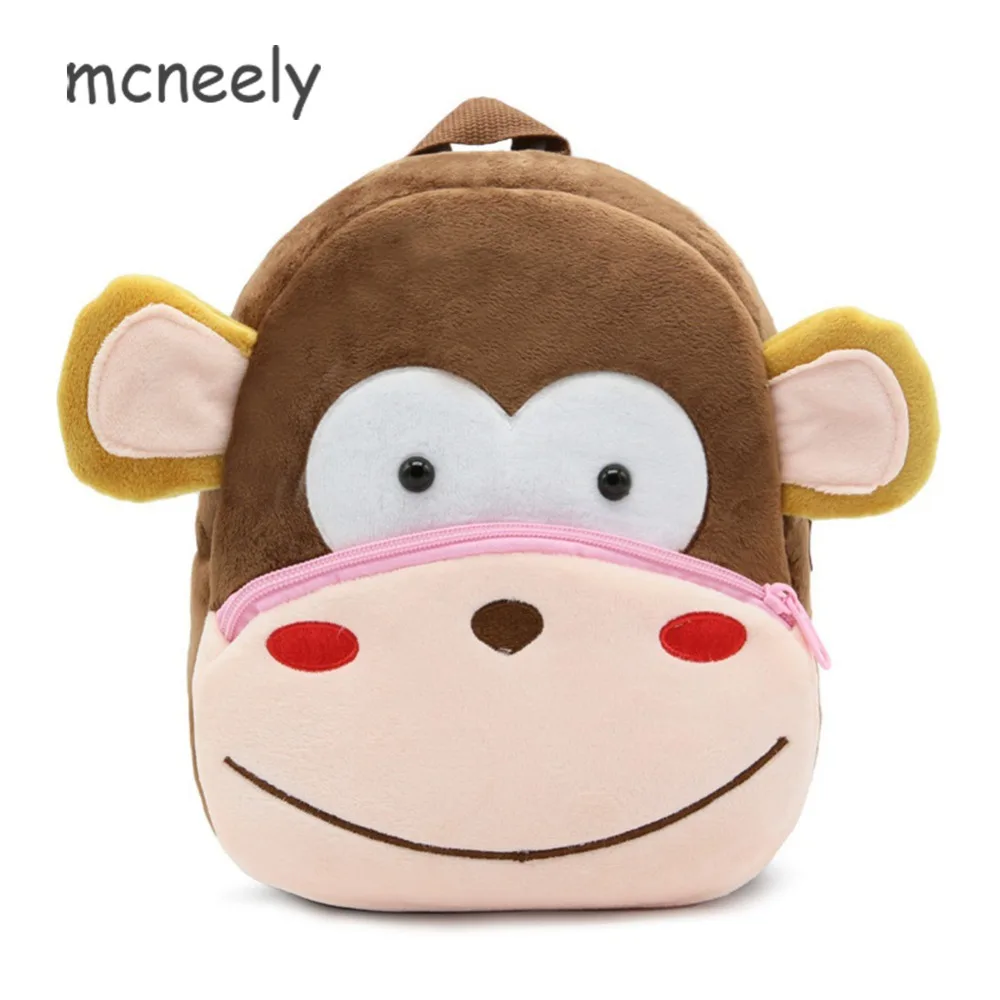 Lovely Plush School Bags Children Monkey Cartoon Kid Backpack for Baby