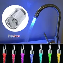 7 цветов RGB меняющийся светодиодный светильник для воды, душевой кран, кухонный датчик давления, аксессуары для ванной комнаты