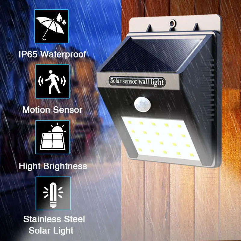 Lâmpadas Solares sensor de movimento da parede Características : Motion Sensor