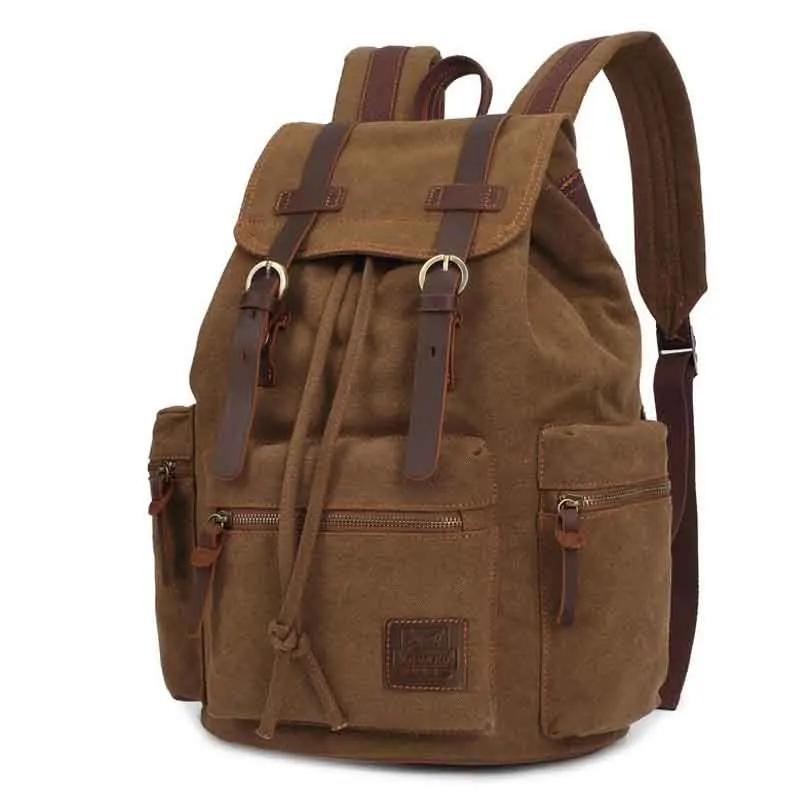 

Backpack canvas men bags High-quality waterproof travel backpacks Vintage High capacity Casual bag military knapsack school bag