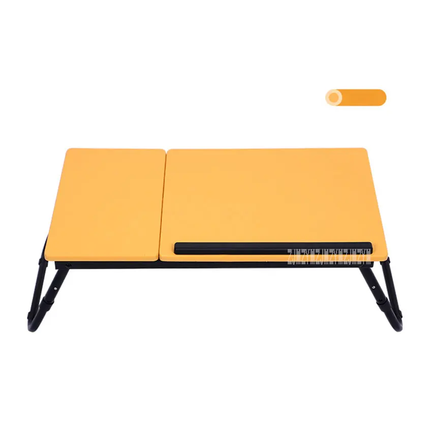 Простой складной стол для ноутбука стальная труба МДФ доска стоящий стол для ноутбука портативный регулируемый диван компьютерный стол для учебы - Цвет: C