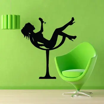

Wall Decals Cool Girl In Martini Glass Vinyl Sticker Girls Bedroom Decor