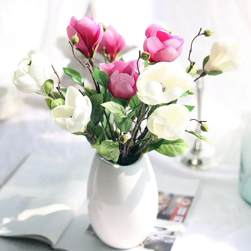 

1pc 3colour 42cm wedding decoration silk flowers orchid Magnolia wedding artificial flowers for home decoration