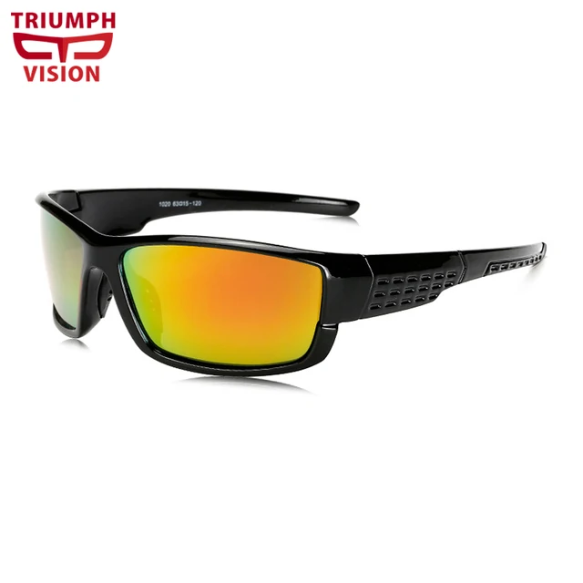 Triumph Vision Black Plastic Sunglasses For Men Hd