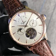 Многофункциональные Мужские механические часы с турбийоном, 24 часа, маленький циферблат ST8007, деловые часы для мужчин, s, Moon Phase, запас хода