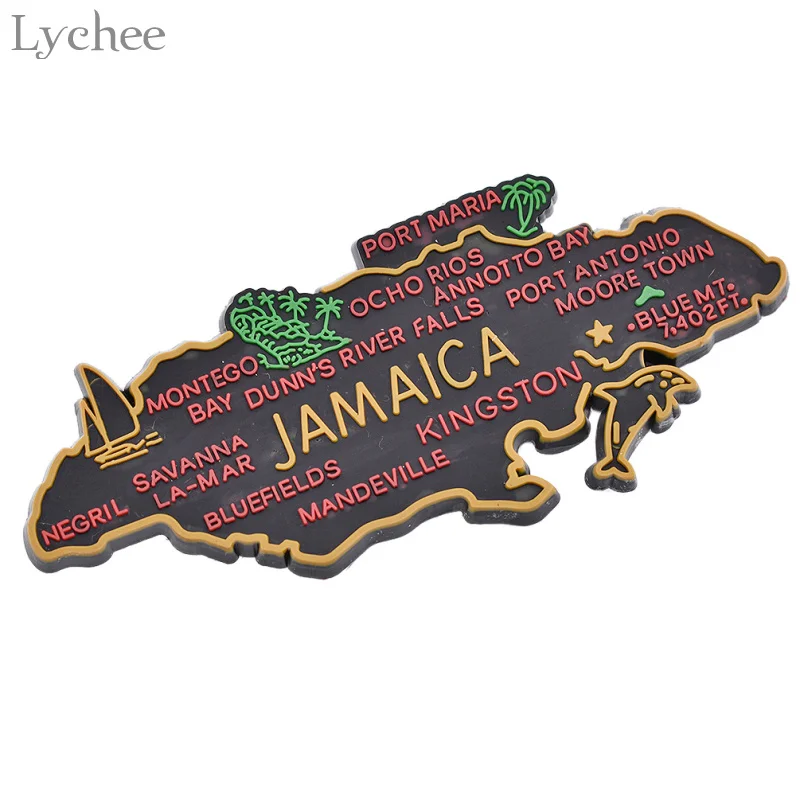Magnetic Fridge Magnets Magnetic Sticker Magnetic Fridge Stickers Refrigerator Decor 1pc Jamaica Map Fridge Magnet Cartoon DIY Handmade Home