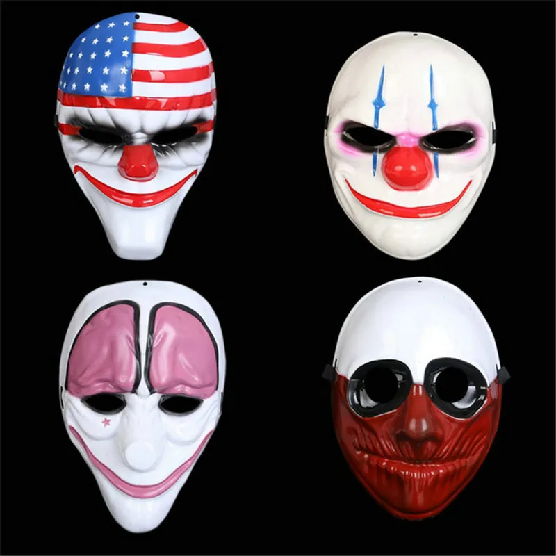 

Halloween Horror Party Mask Payday 2 Mask Newest Topic Game Series Plastic Clown Flag Red Masquerade Masks Party Supplies