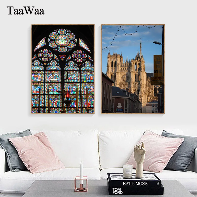 

Paris Notre Dame Rose Window Canvas Poster and Print Noridrc Wall Art Picture Memorial Painting For Living Room Home Decoration