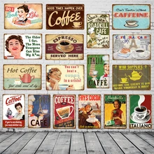 Italia Caffe Paris Café Italiano Café Latas De Metal Pub Club Hotel Loja de Decoração Arte Da Parede Do Vintage Pintura Plaque Poster Espresso