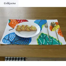 Цветные листья столовый коврик стол Coaster ткань изоляция подставка для кофейной чашки кухонный Мантел индивидуальный для стола