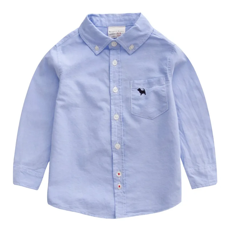 Рубашки для мальчиков Модная хлопковая детская одежда Высококачественная школьная форма рубашка брендовые рубашки для мальчиков весенне-Осенняя детская одежда