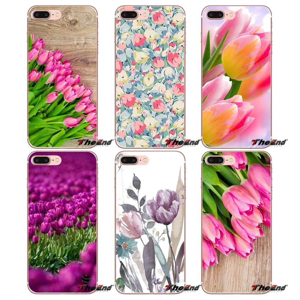 Silicone Phone Skin Case For Sony Xperia M2 M4 M5 E3 T3 XA Z Z1 Z2 Z3 Z5 compact LG G4 G5 G3 G2 Mini Blue Spring Colorful Tulips | Мобильные