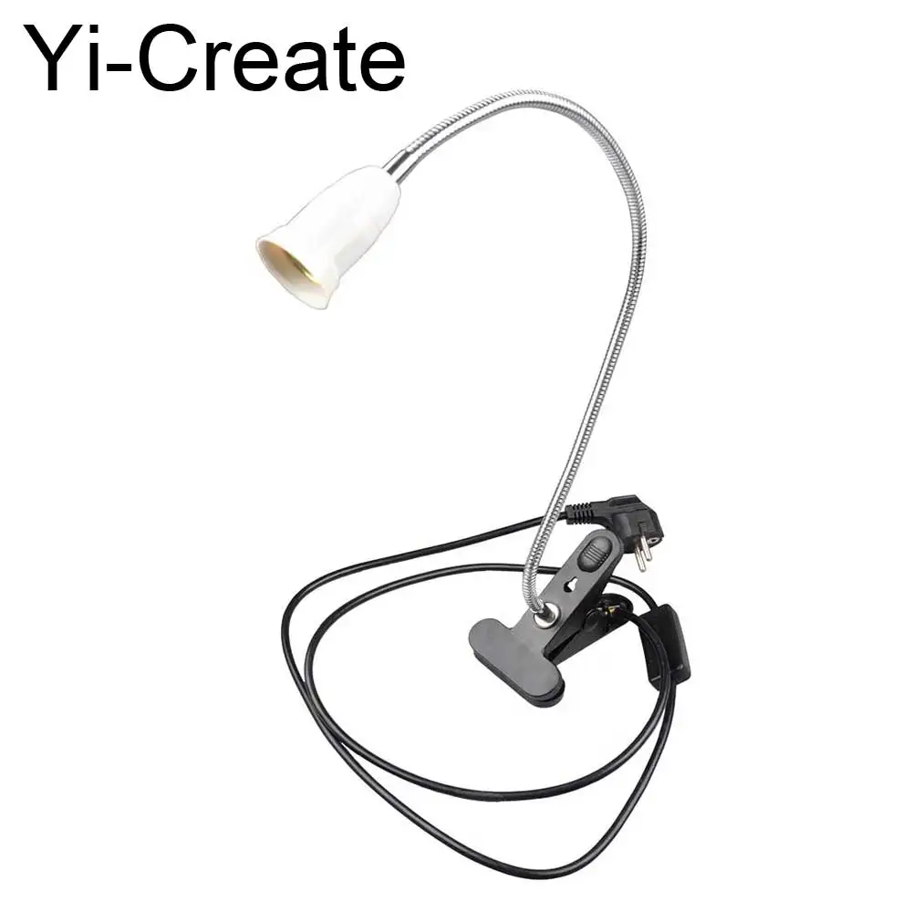 360 Degrees Long metal Flexible tube Lamp Holder Clip E27/E26 Base with