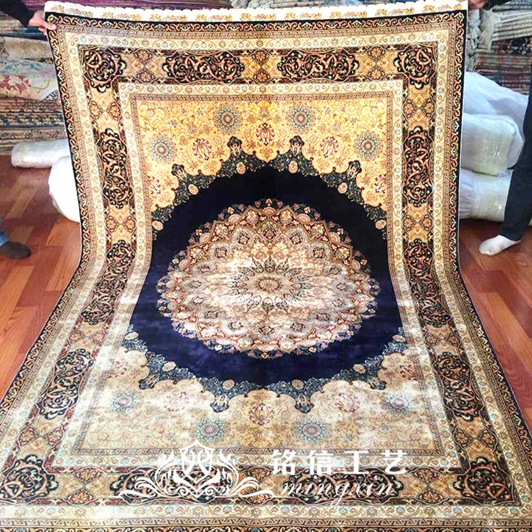 

5.5'x8' Persian Silk Rugs Handmade Carpets Prayer Pattern Hand Knotted Silk Carpet For Home Decation