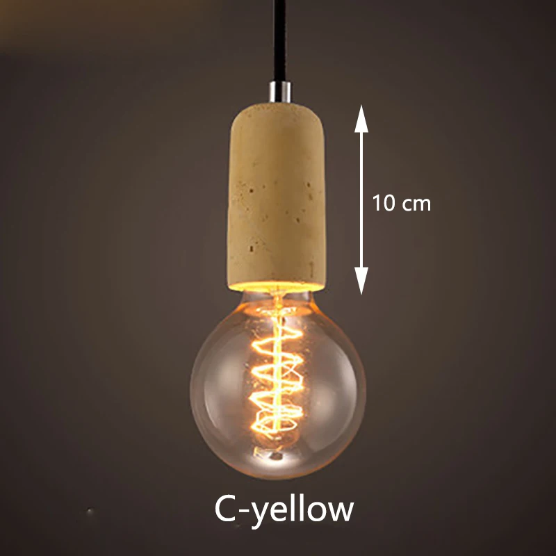 3 стиля, красочные, лаконичные, чердак, скандинавские цементные подвесные светильники, современные светодиодные лампы E27 110 В, 220 В, шнур, лампа для ресторана, гостиной, кафе, спальни - Цвет корпуса: C style yellow color