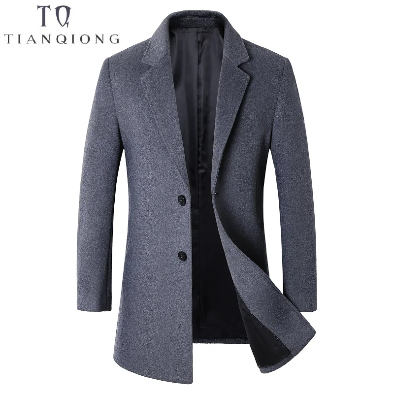 

Men Brand Clothing 2018 Autumn and Winter New Style Solid Color Wool Coat Fashion Casual Single-breasted Men's Slim Coat