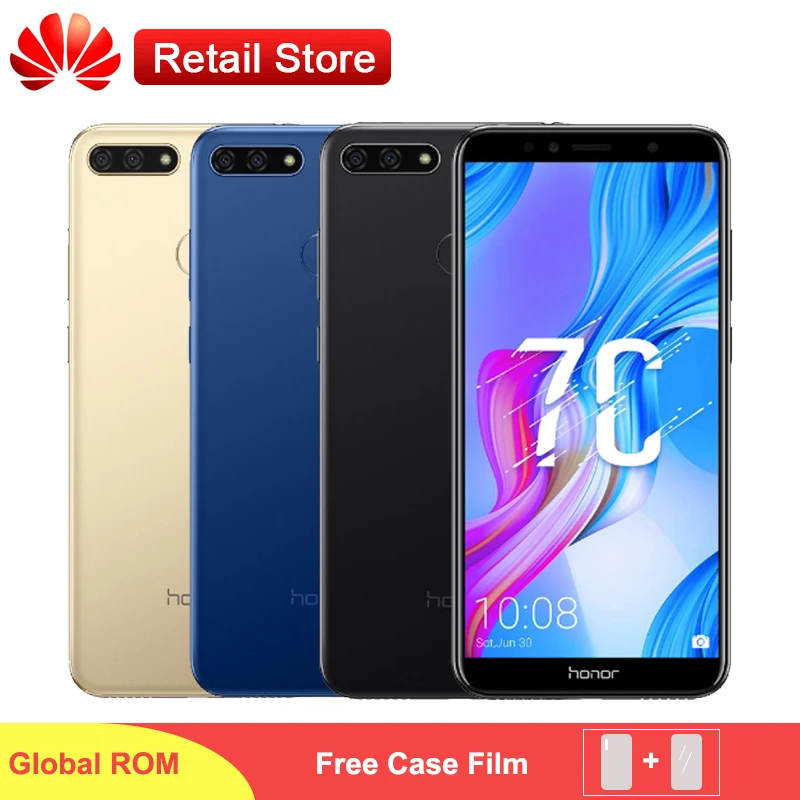 Huawei Honor 7C 3 Гб 32 уход за кожей лица ID 5 99 дюймов Snapdragon 450 Octa Core спереди 8.0MP двойной