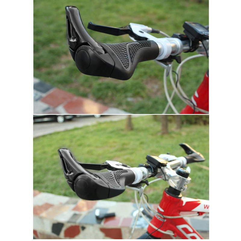 1 пара mtb горный велосипед велосипедная рукоятка в форме рога алюминиевая рукоятка TPR резиновая крышка тиски эргономичный велосипедный инструмент рукоятки