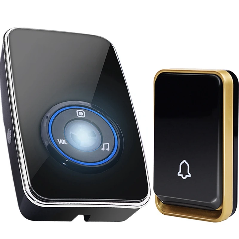 

Wireless doorbell self-powered night light home waterproof 1 button 1 receiver
