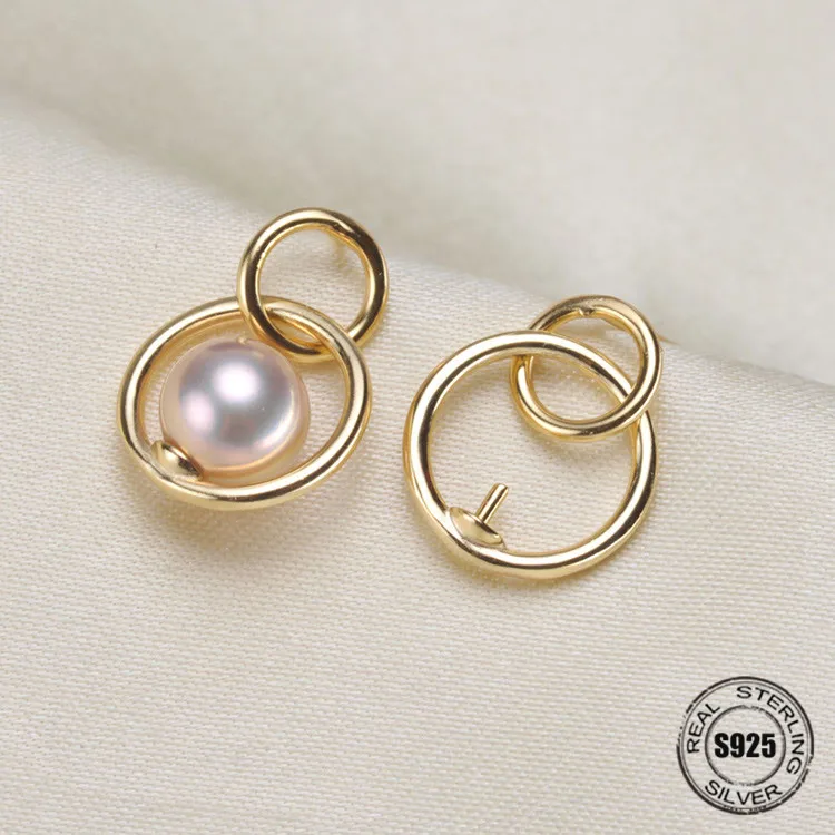 

HOT High Quality 925 Sterling Silver Stud Earrings Settings DIY Pearl Earring Hooks Findings Women's Jewelry Making Accessories