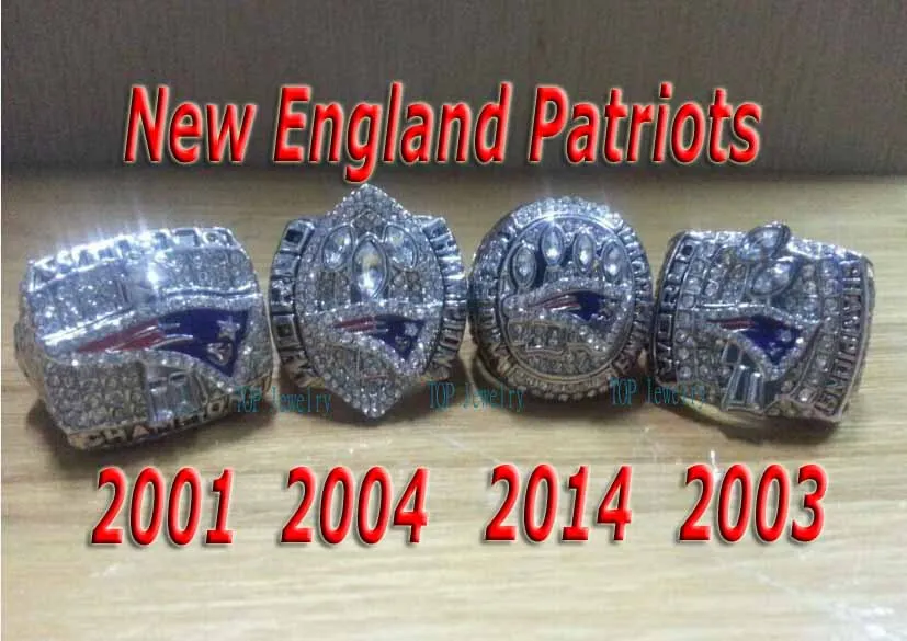 2001 2003 2004 2014 all New England Patriots Super Bowl Replica Championship Rings Official ...