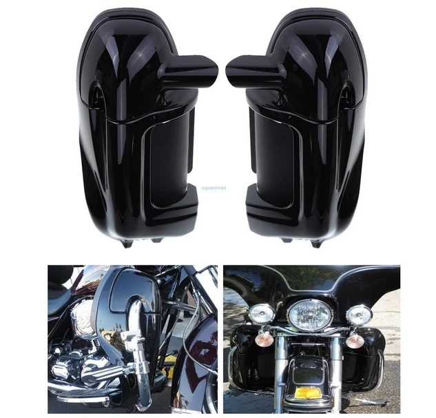 New Painted Black Lower Vented Leg Fairing Glove Box For Harley Road