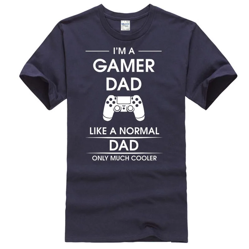 Топ Футболка I'm A Gamer Dad подарок для папы передовая война игры на консоли Мужская футболка - Цвет: Тёмно-синий