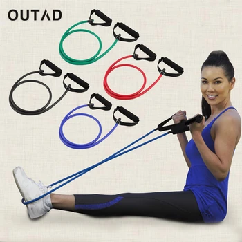 

OUTAD 1.2m Fitness Resistance Band Rope Tube Elastic Exercise Yoga Pilates Gym Workout Exerciser Tensile Pull Equipment Men