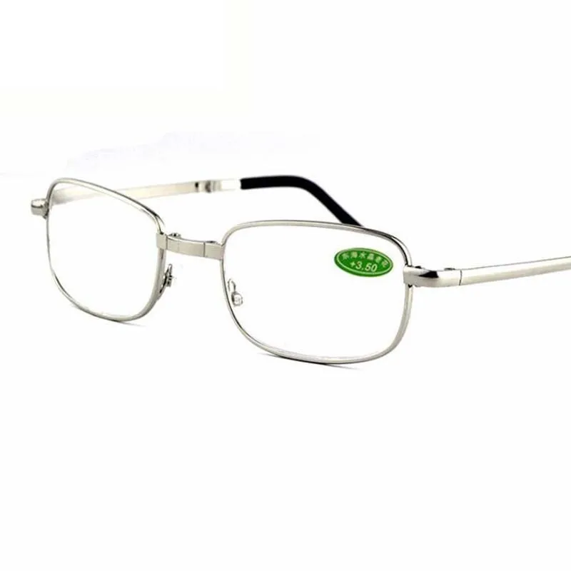 Opvouwbare Metalen Vrouwen leesbril vouwen brilmonturen bril-voor-sight + 1.0 + 2.0 + 3.0 + 3.5 + 4.0 Slim Case Draagbare 031