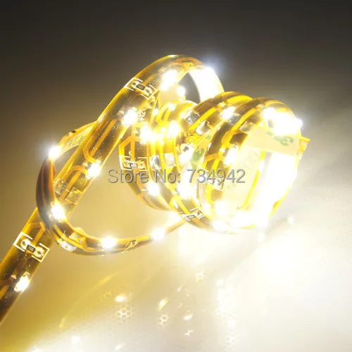 

Waterproof IP65 5 Meter Side View Flexible LED Strips 60 LEDs Per Meter,Pure White/Warm White/ White, Copper Background