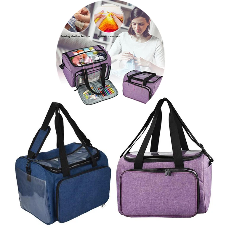 

Sturdy Light Bag Yarn Storage Bag Household Portable Tote Storage Case for Crocheting Hook Knitting Needles Sewing Accessories