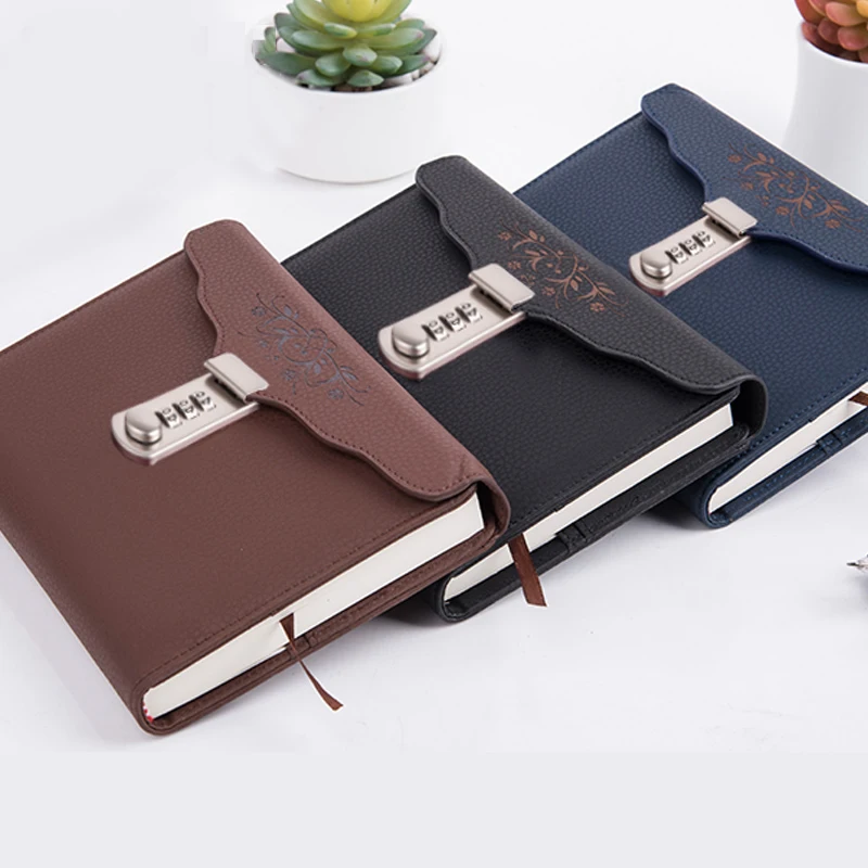Individual Logo Custom B6 Notebook Writing Pads Lock Password PU
