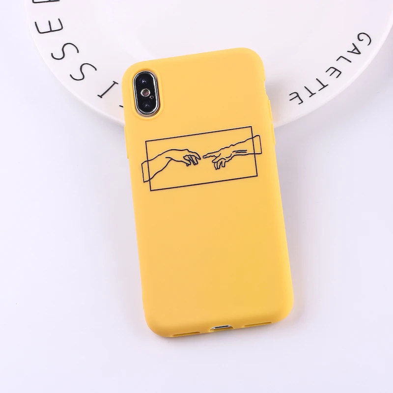 Мона Лиза арт Давид линии окрашенный узор мягкий матовый карамельный чехол для телефона Fundas для iPhone 11 Pro 7 7Plus 6S 5 8Plus X XS Max - Цвет: 3