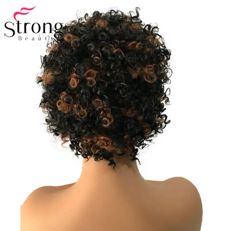 StrongBeauty кружевной передний короткий черный выделенный кудрявый афро высокий