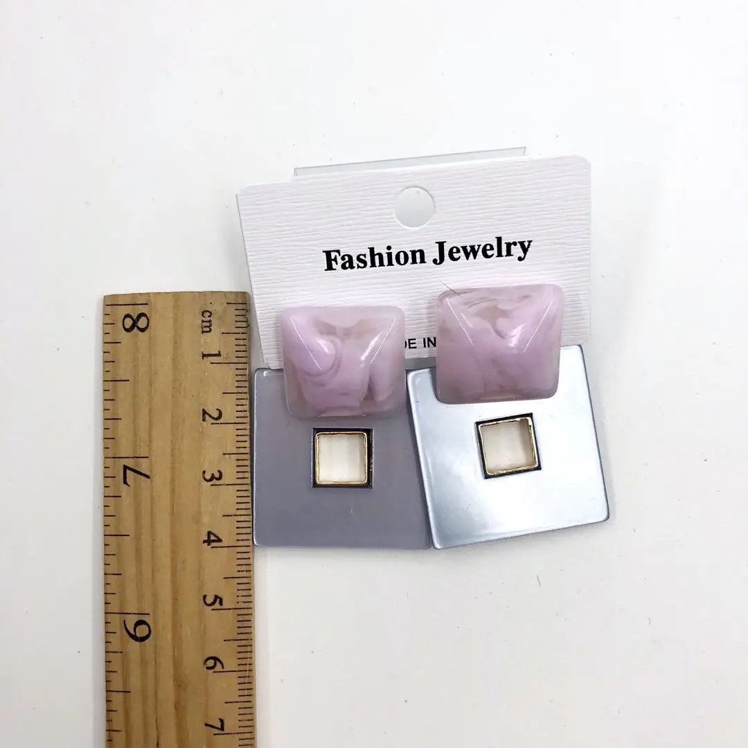 Новая мода несколько фиолетовых акриловых длинных висячих сережек геометрический дизайн, округлый, Круглый Висячие серьги для женщин девушек Ювелирные изделия Подарки - Окраска металла: 20-