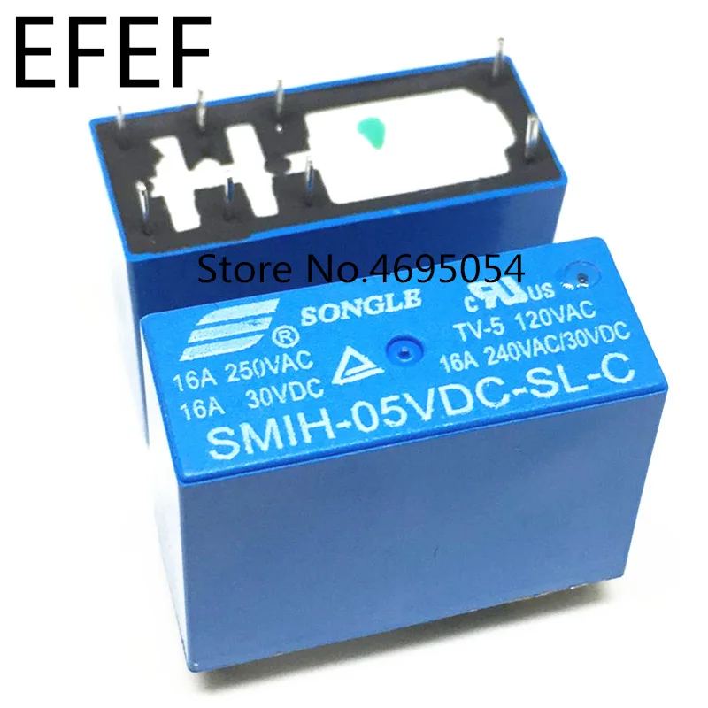 10PCS/lot Power relays SMIH-05VDC-SL-A SMIH-12VDC-SL-A SMIH-24VDC-SL-A 5V 12V 24V 16A 6PIN A group of normally open |