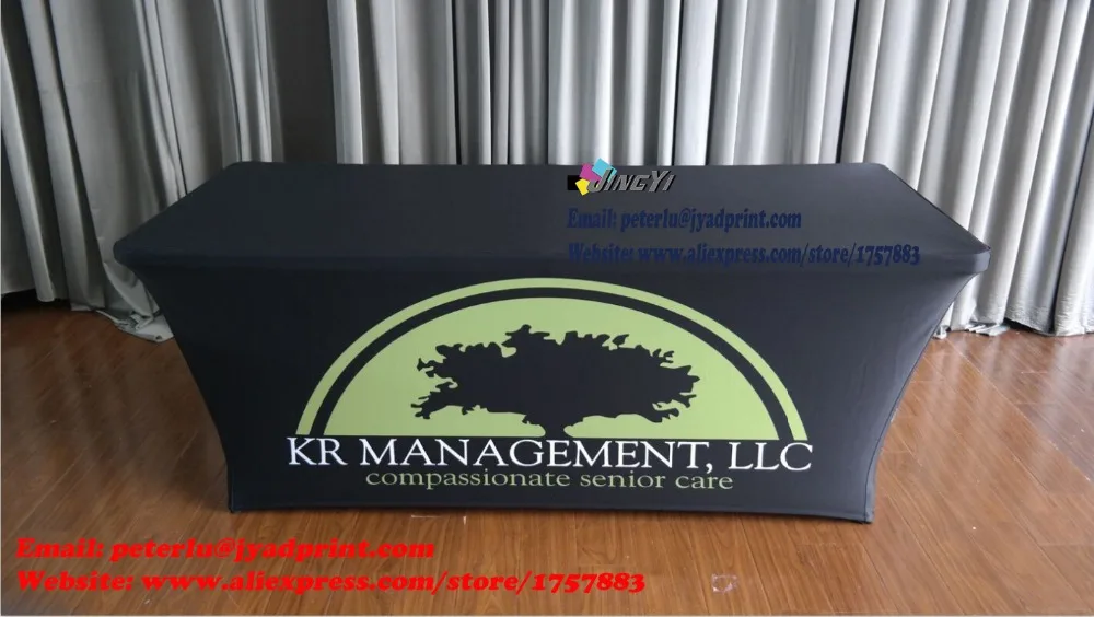 Free Shipping 6ft Custom Printed Spandex Table Covers Company Logo 6ft Custom Printed Spandex Table Covers