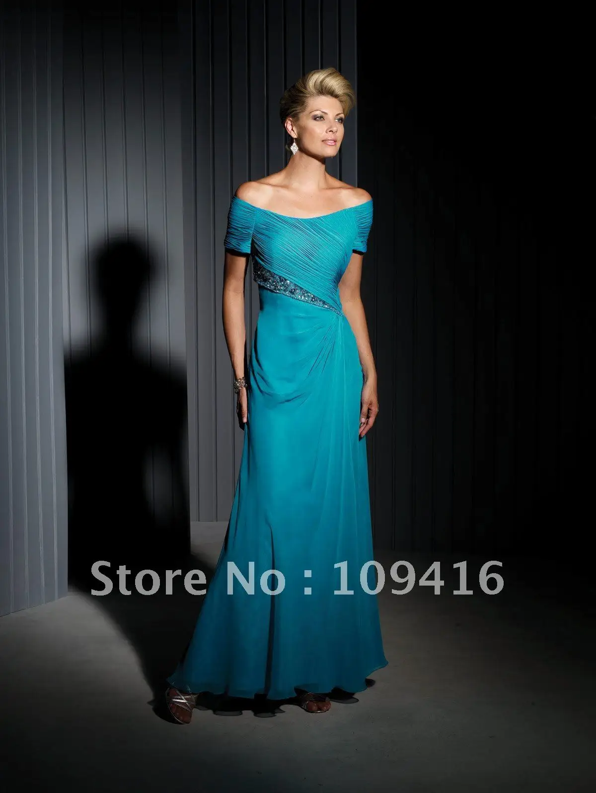 Free shipping 2012 short sleeve turquoise